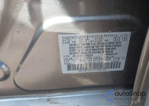 2018 Nissan Sentra S from USA, damaged, VIN 3N1AB7AP4JY306700